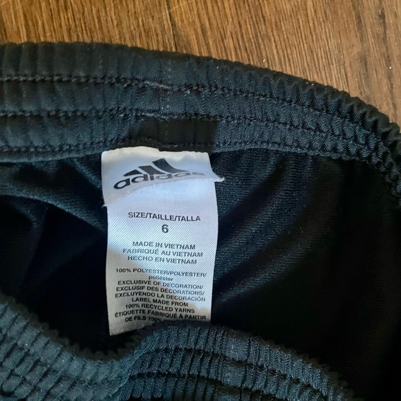 Adidas Track Pants Joggers Sweats - Black White Stripes - Size 6 - Picture 3 of 3